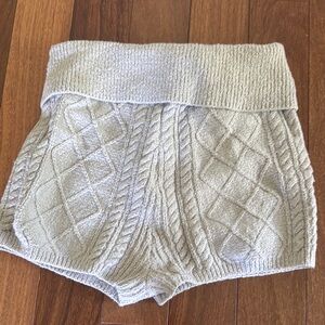 Cozy Knit Shorts in Light Gray